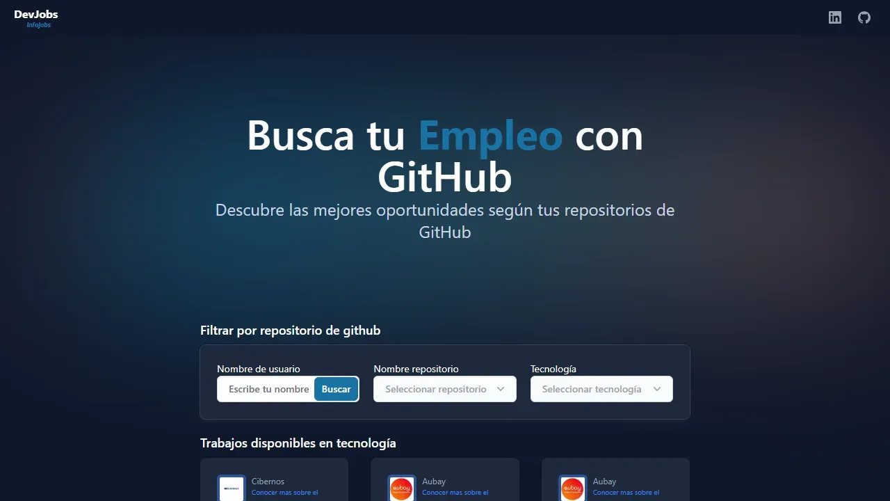 Vista previa del proyecto DevJobs