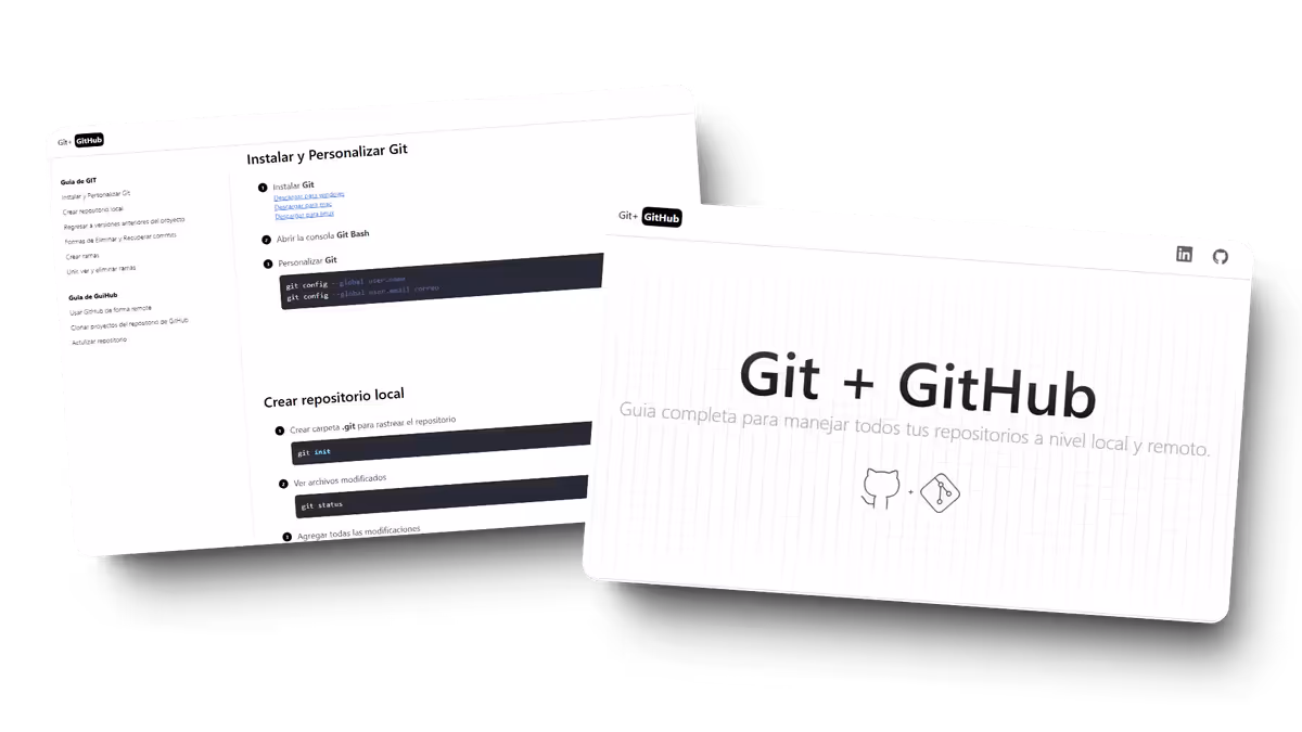 Captura de pantalla o vista previa del proyecto Guía de GitHub: Aprende GitHub de manera rápida y sencilla con esta guía.