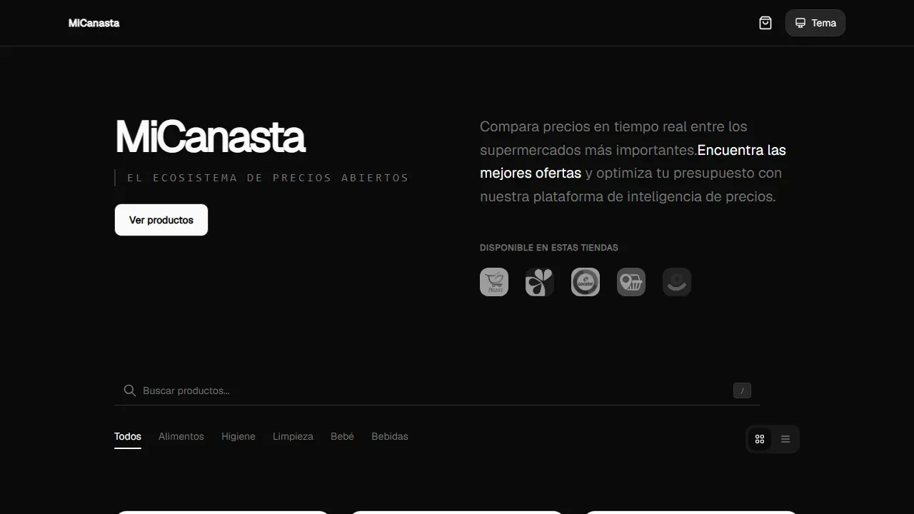 Vista previa del proyecto MiCanasta
