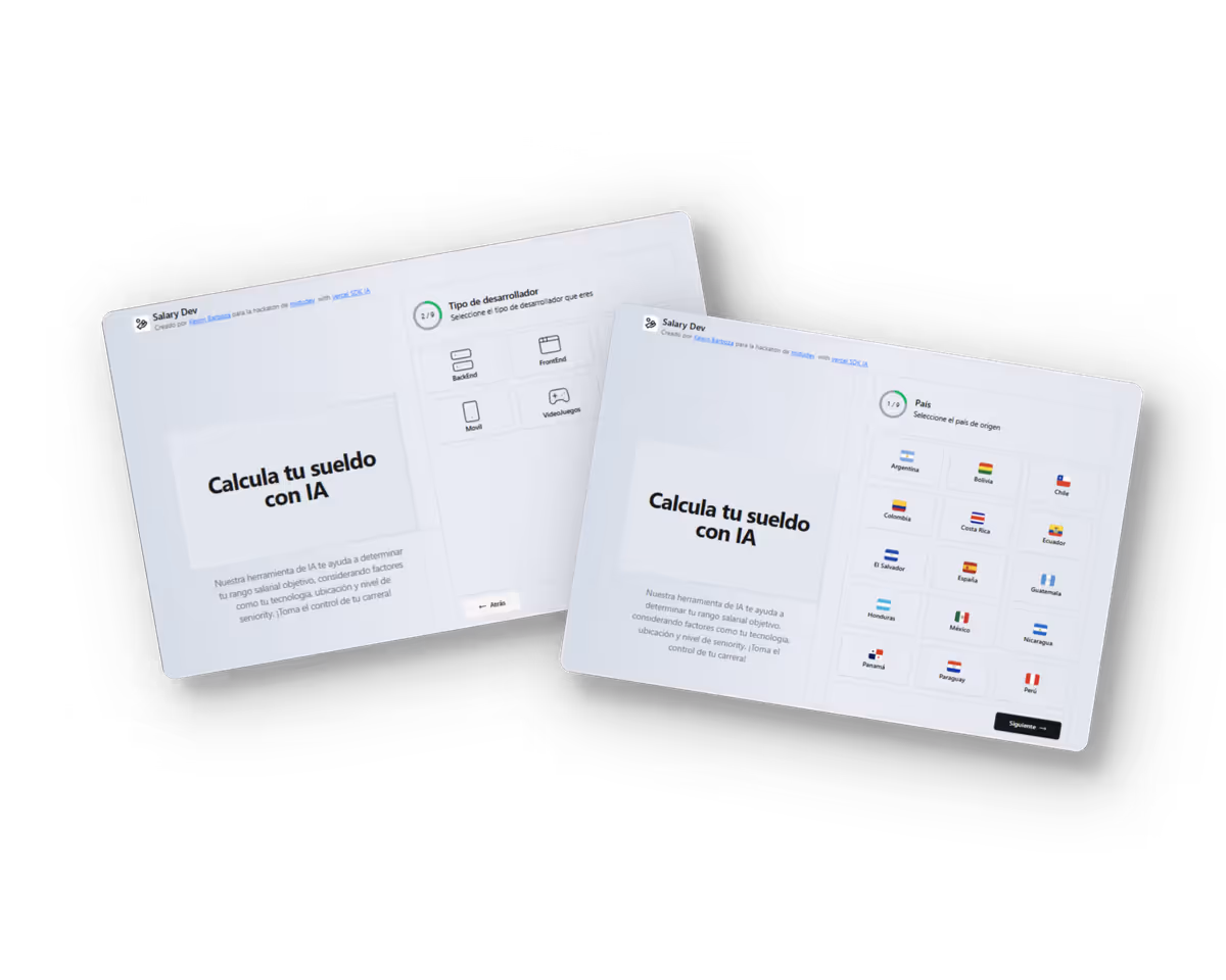 Captura de pantalla o vista previa del proyecto Salary-Dev: Calcula tu salario como programador con IA según país y lenguaje.