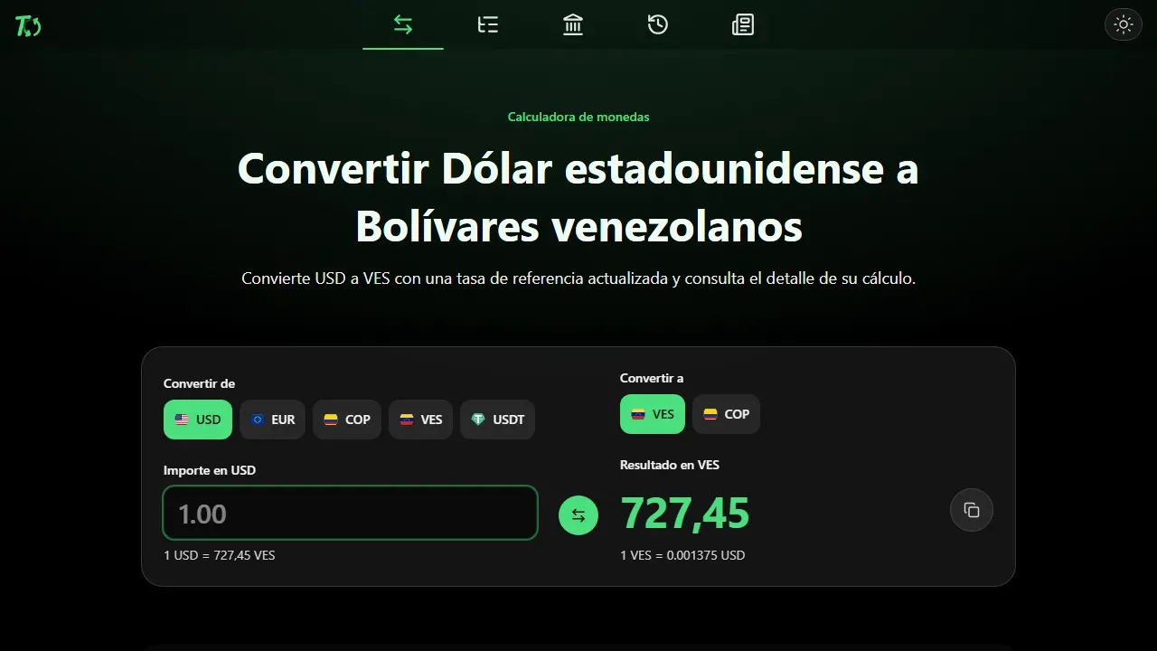 Vista previa del proyecto TCambio