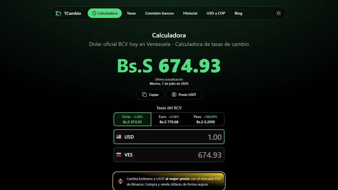 Vista previa del proyecto TCambio